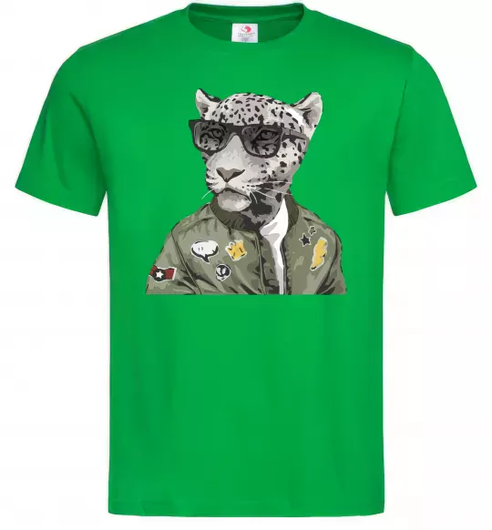 Чоловіча футболка Леопард папа Зелений фото