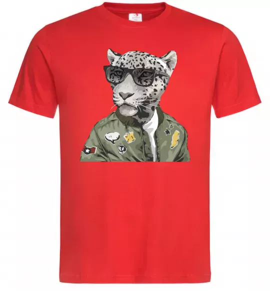 Чоловіча футболка Леопард папа Червоний фото