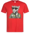 Чоловіча футболка Леопард папа Червоний фото