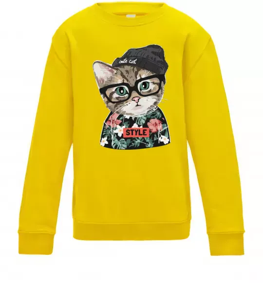 Дитячий світшот Леопард ребенок Сонячно жовтий фото