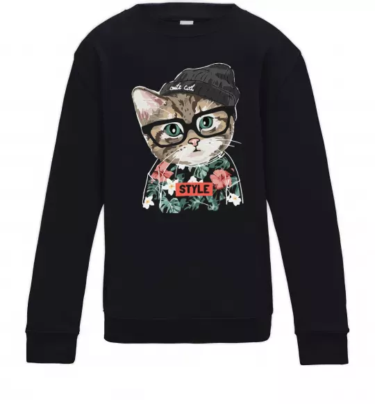 Дитячий світшот Леопард ребенок Чорний фото