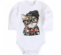 Дитячий бодік Леопард ребенок Білий фото