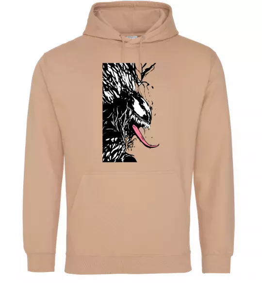 Женская толстовка (худи) Venom ink марвел Песочный фото