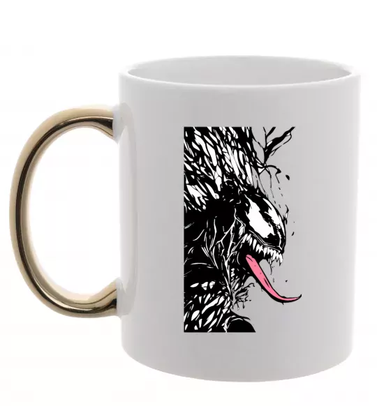 Чашка с цветной ручкой Venom ink марвел Золото фото