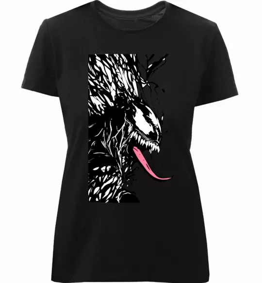 Жіноча преміум футболка Venom ink марвел Чорний фото