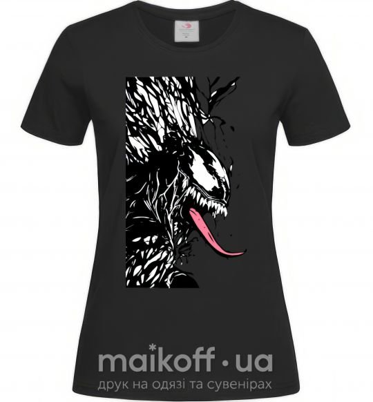 Женская футболка Venom ink марвел Черный фото