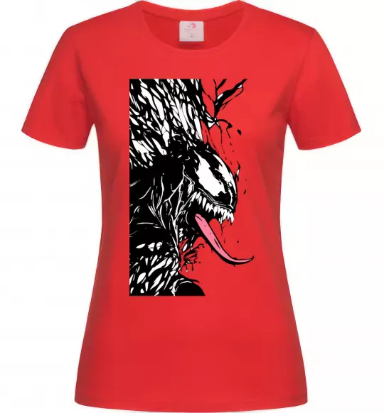 Женская футболка Venom ink марвел Красный фото