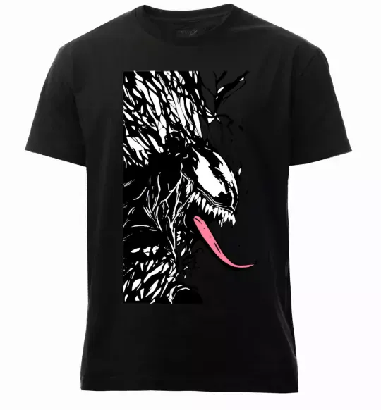 Мужская премиум футболка Venom ink марвел Черный фото