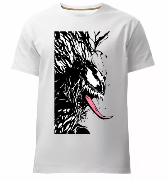 Мужская премиум футболка Venom ink марвел Белый фото