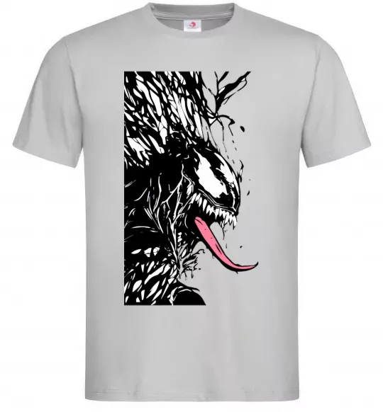 Чоловіча футболка Venom ink марвел Сірий фото