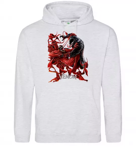 Чоловіча толстовка (худі) Веном карнаж Сірий меланж фото