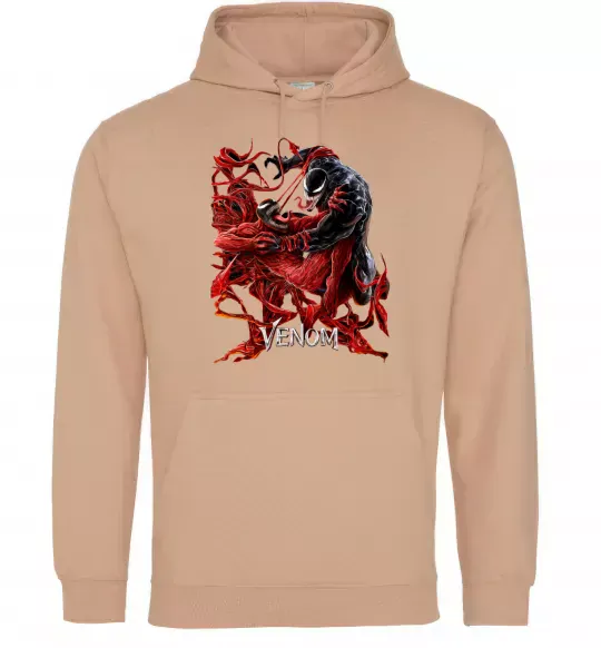 Женская толстовка (худи) Веном карнаж Песочный фото