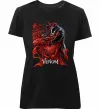 Жіноча преміум футболка Веном карнаж Чорний фото