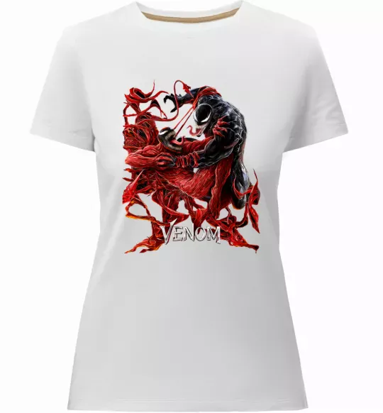 Жіноча преміум футболка Веном карнаж Білий фото