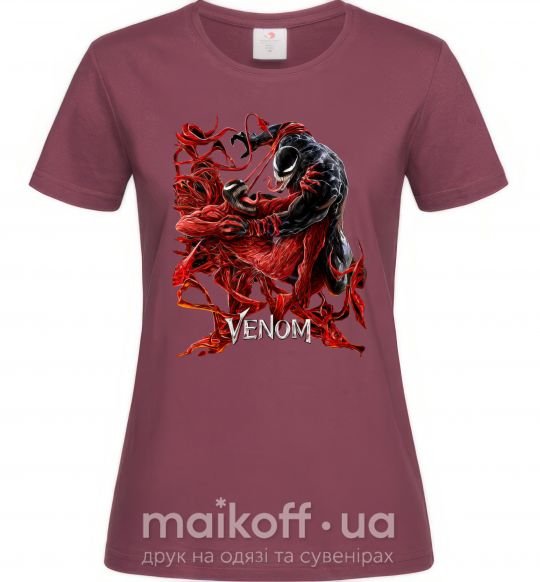 Женская футболка Веном карнаж Бордовый фото