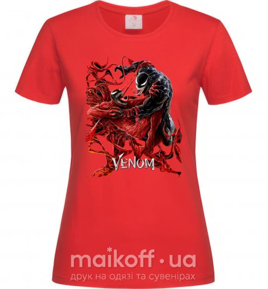 Женская футболка Веном карнаж Красный фото