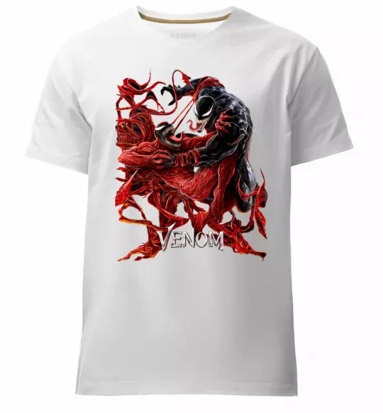 Мужская премиум футболка Веном карнаж Белый фото