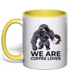 Чашка с цветной ручкой Веном we are coffee lover Солнечно желтый фото