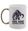 Чашка с цветной ручкой Веном we are coffee lover Золото фото