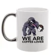 Чашка с цветной ручкой Веном we are coffee lover Серебро фото