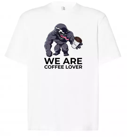 Футболка Оверсайз Веном we are coffee lover Белый фото