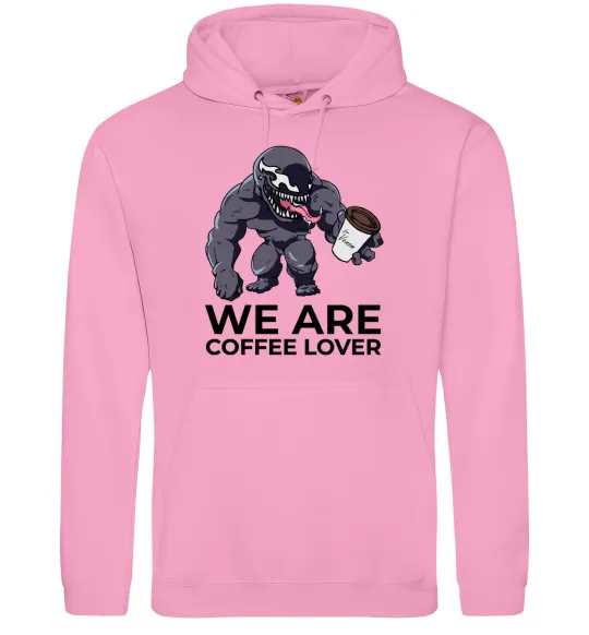 Чоловіча толстовка (худі) Веном we are coffee lover Рожевий фото
