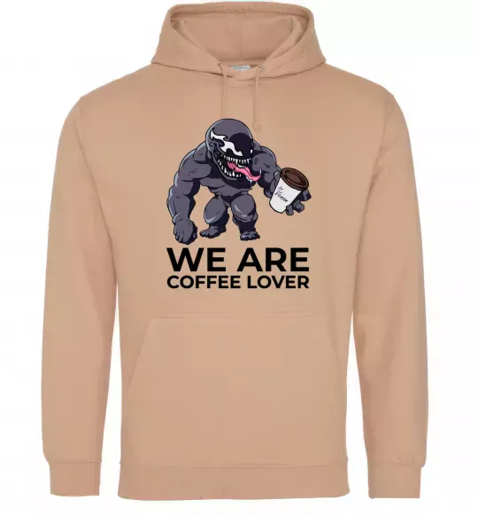 Чоловіча толстовка (худі) Веном we are coffee lover Пісочний фото