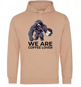Женская толстовка (худи) Веном we are coffee lover Песочный фото