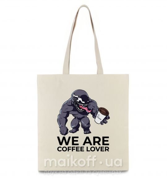 Эко-сумка Веном we are coffee lover Бежевый фото