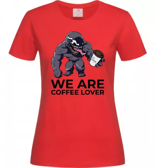 Жіноча футболка Веном we are coffee lover Червоний фото