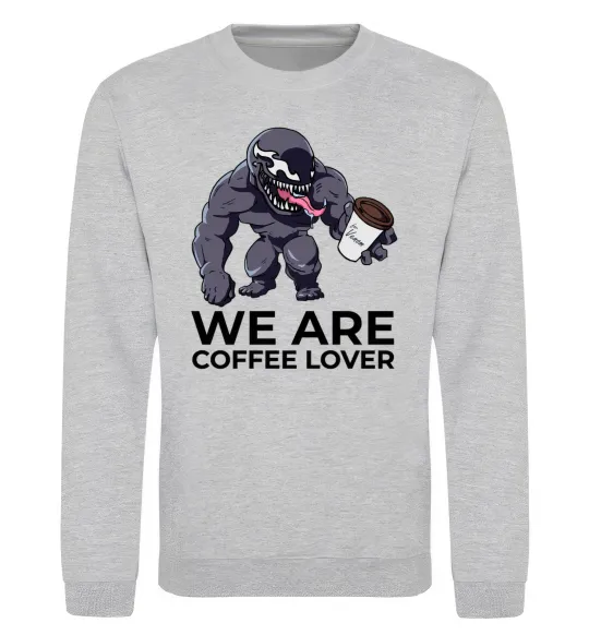 Світшот Веном we are coffee lover Сірий меланж фото