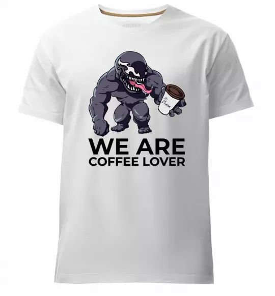 Чоловіча преміум футболка Веном we are coffee lover Білий фото