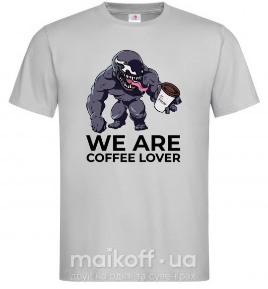 Чоловіча футболка Веном we are coffee lover Сірий фото