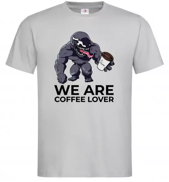 Чоловіча футболка Веном we are coffee lover Сірий фото
