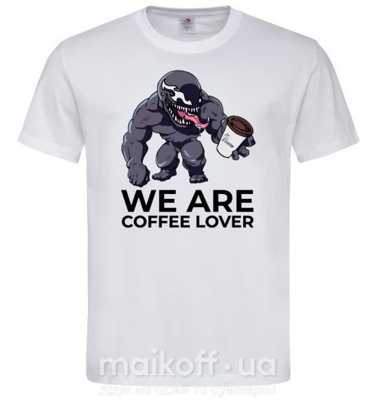 Мужская футболка Веном we are coffee lover Белый фото