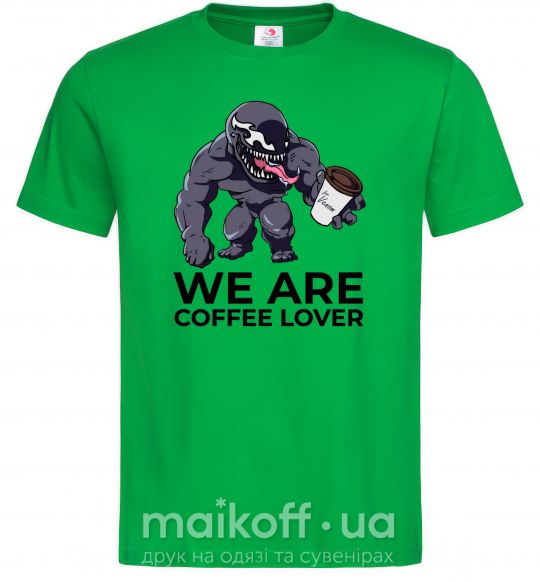 Мужская футболка Веном we are coffee lover Зеленый фото