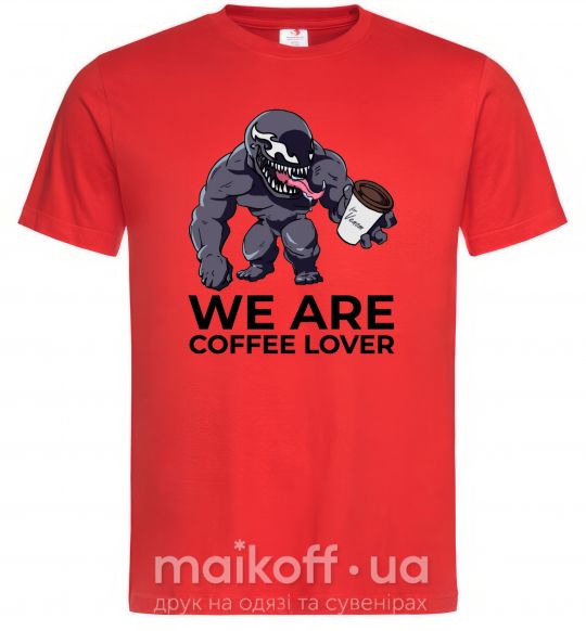 Мужская футболка Веном we are coffee lover Красный фото