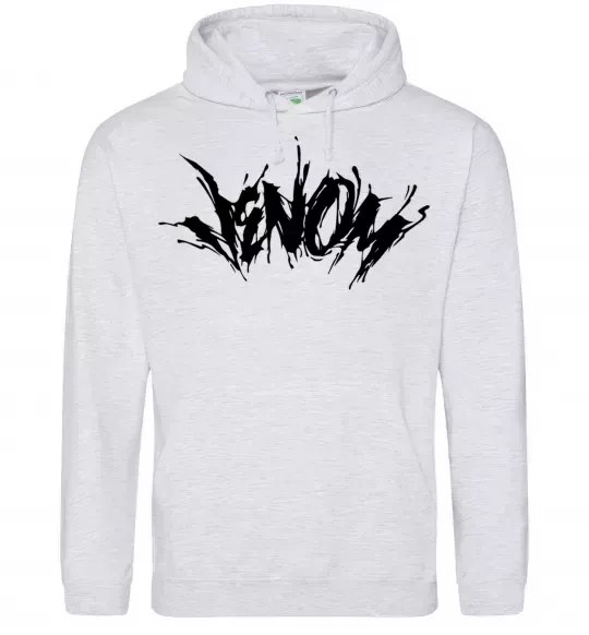 Женская толстовка (худи) Веном марвел комікс Venom Серый меланж фото