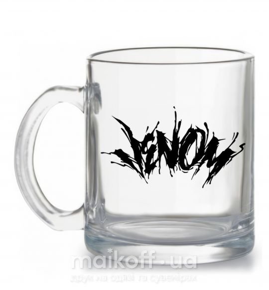 Чашка скляна Веном марвел комикс Venom Прозорий фото