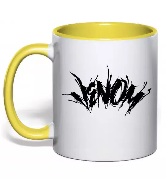 Чашка с цветной ручкой Веном марвел комікс Venom Солнечно желтый фото