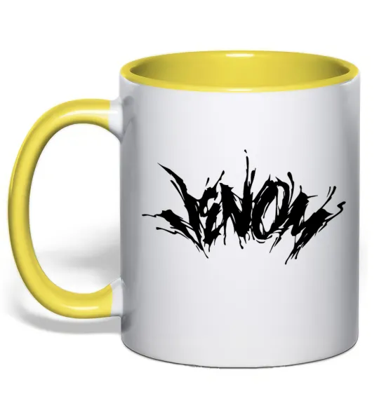 Чашка з кольоровою ручкою Веном марвел комікс Venom Лимонний фото