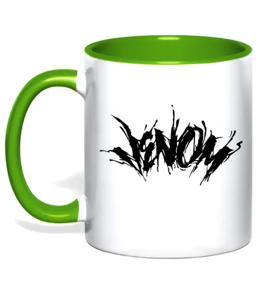 Чашка з кольоровою ручкою Веном марвел комікс Venom Лаймовий фото