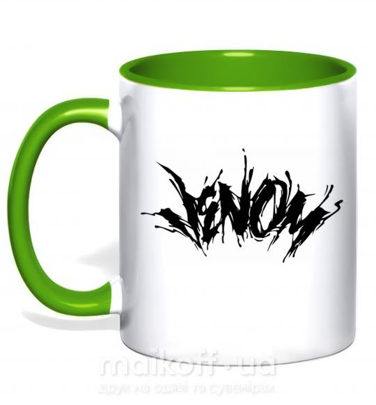 Чашка з кольоровою ручкою Веном марвел комикс Venom Зелений фото