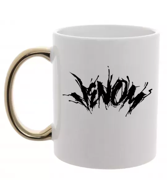 Чашка с цветной ручкой Веном марвел комікс Venom Золото фото