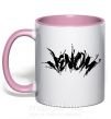 Чашка с цветной ручкой Веном марвел комикс Venom Нежно розовый фото