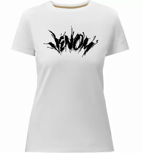 Жіноча преміум футболка Веном марвел комікс Venom Білий фото