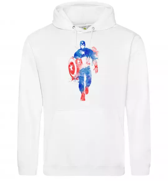 Женская толстовка (худи) Капітан Америка фарба Белый фото