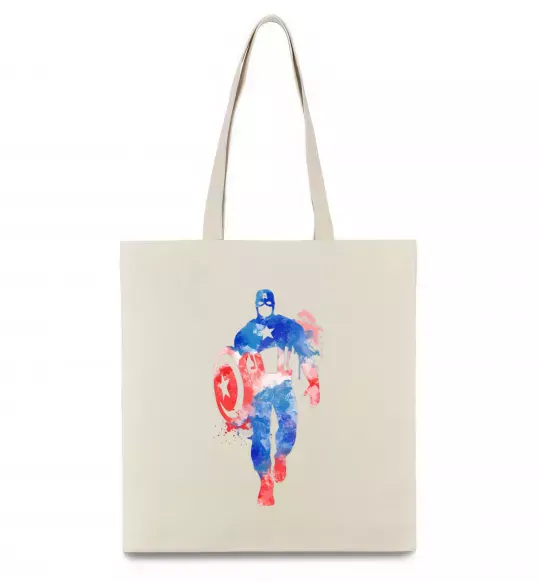 Еко-сумка Капітан Америка фарба Бежевий фото