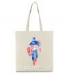 Еко-сумка Капитан Америка краска кляксы Бежевий фото