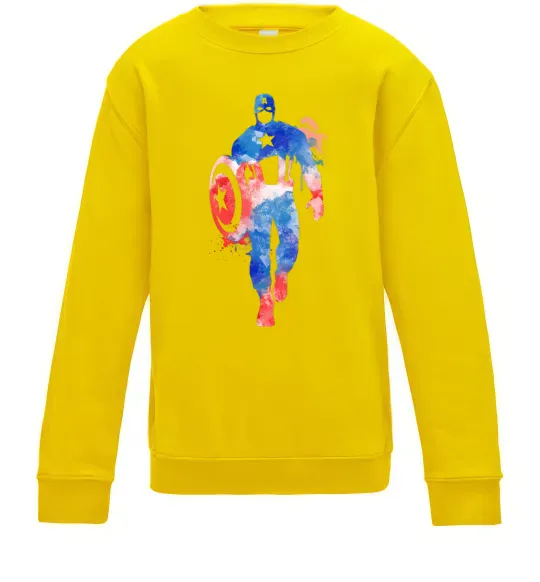 Детский Свитшот Капітан Америка фарба Солнечно желтый фото